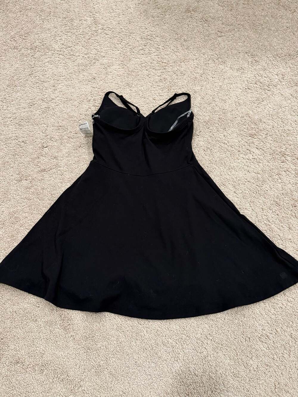FLX Affirmation Strappy Flounce Activewear Dress Black Small NWT